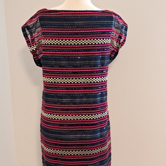 Trina Turk Breene Multi Color Sequin Stripe Shift Dress Size 4 NWT - Picture 6 of 8